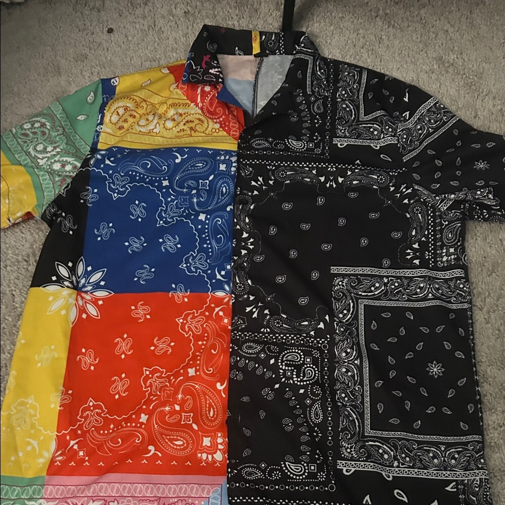 SHEIN Colorful Bandana Print Men's Shirt